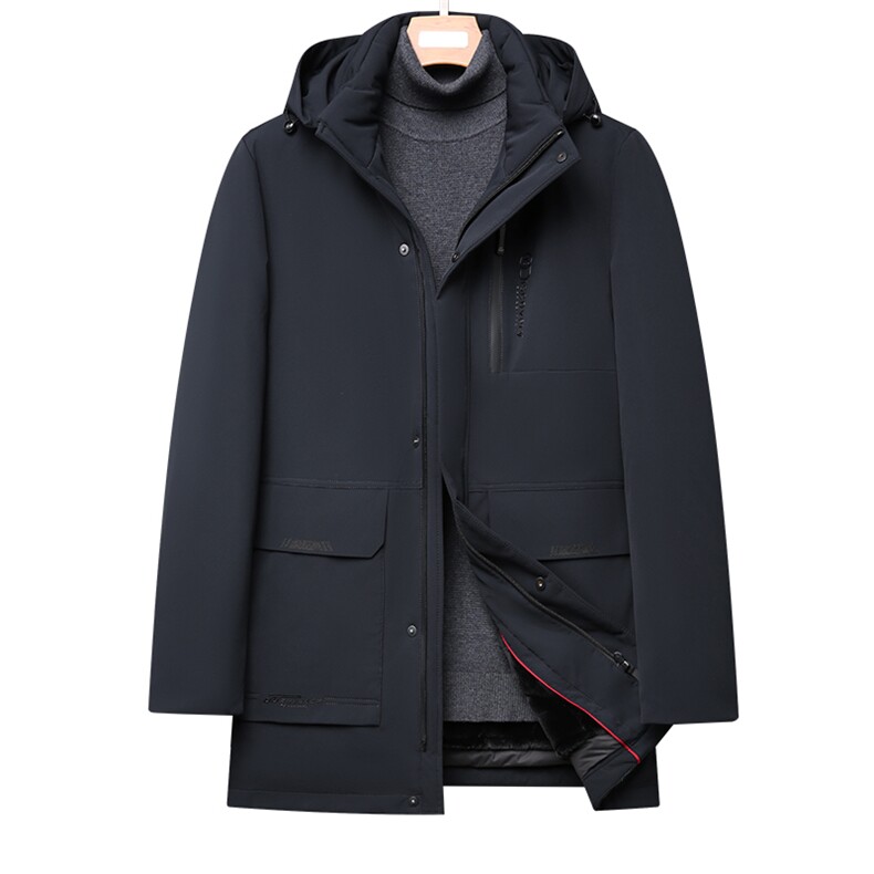 精品羽绒服男连帽冬季中年男90白鹅绒爸爸冬装外套HPN2157-P330,男装羽绒服,电商B212（原钱塘6029）