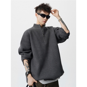 现货2W件长袖时尚休闲男装半拉链毛衣XZ608-TM2144-特P45图片