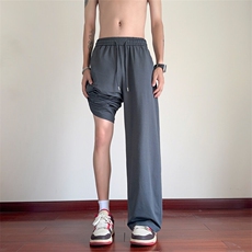 夏季新款休闲裤男宽松冰丝裤直筒拖地裤速干裤CK3513-P35控58，男装休闲裤，星座209-2