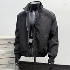 JK008假模春装拼接工装立领开衫夹克聚酯纤维(M-5XL)TP35，男装夹克，电商A088