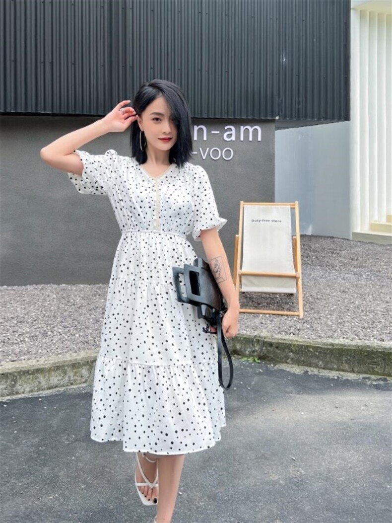 波点连衣裙，女装连衣裙，天使公主