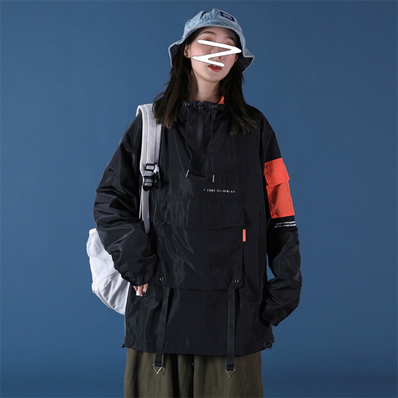 2020港风蒙马特秋季大码男宽松连帽套头运动夹克外套潮牌J938-P65,男装夹克,电商A001