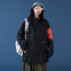 2020港风蒙马特秋季大码男宽松连帽套头运动夹克外套潮牌J938-P65，男装夹克，电商A001