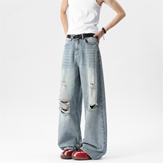 G3131-夏季现货破洞高质量马骝洗水牛仔裤(P55X79)2，男装牛仔裤，电商C315
