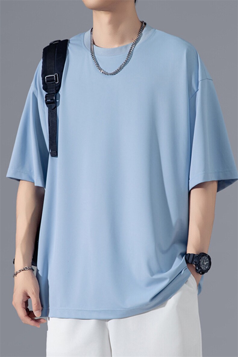 2025夏季新款无影墙大码冰丝短袖T恤M-5XHT25468-特P19,男装T恤,电商A022