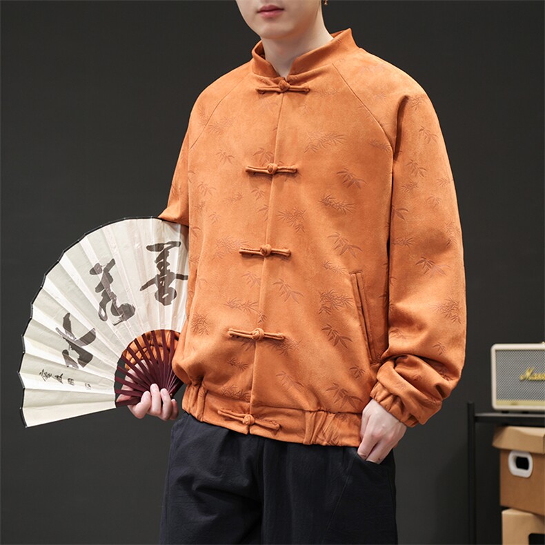 男士冬季竹子唐装盘扣新中式夹克外套电商A100-B17-P100,男装夹克,电商A100