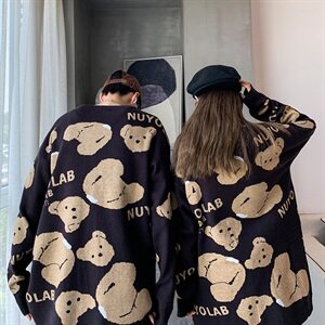 韩版ins潮流情侣毛衣宽松加厚慵懒风秋冬男女套头针织衫QT815-P80图片
