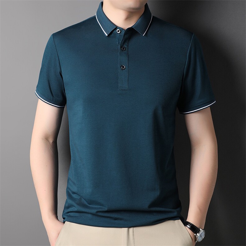 翻领纯色短袖polo男装2024夏季新款商务休闲男士上衣SFT3136-P60,男装Polo衫,星座1105-3