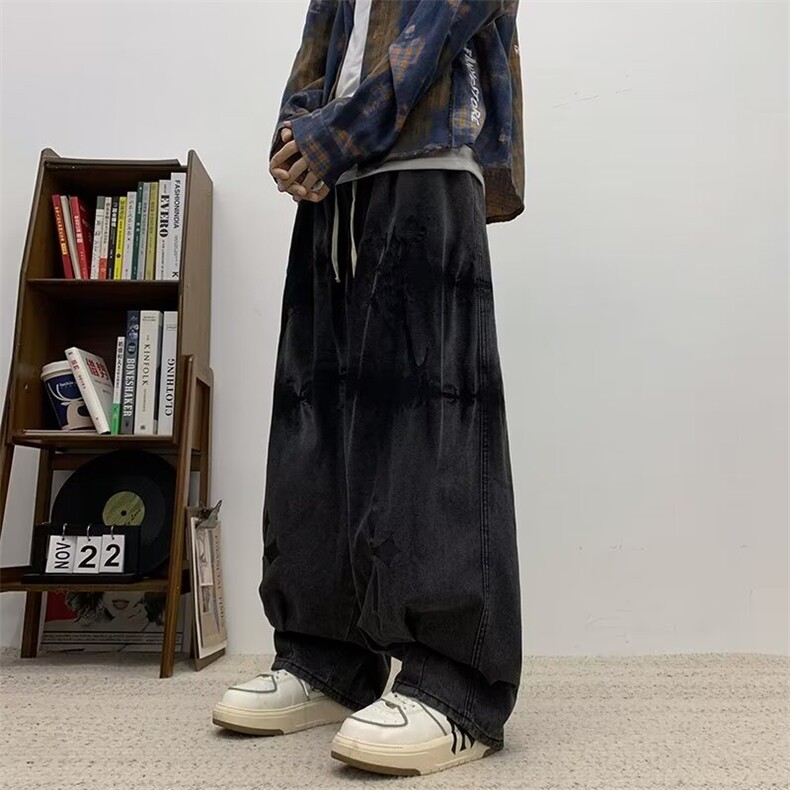灯芯绒休闲裤阔腿宽松脚口折叠N6134,男装休闲裤,星座1116A-1（原606A）