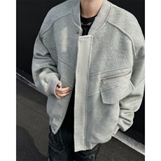 文艺气质新款冬季加厚夹棉棒球服毛呢棉服外套百搭W9343，男装夹克，星座1116A（原606A-3）