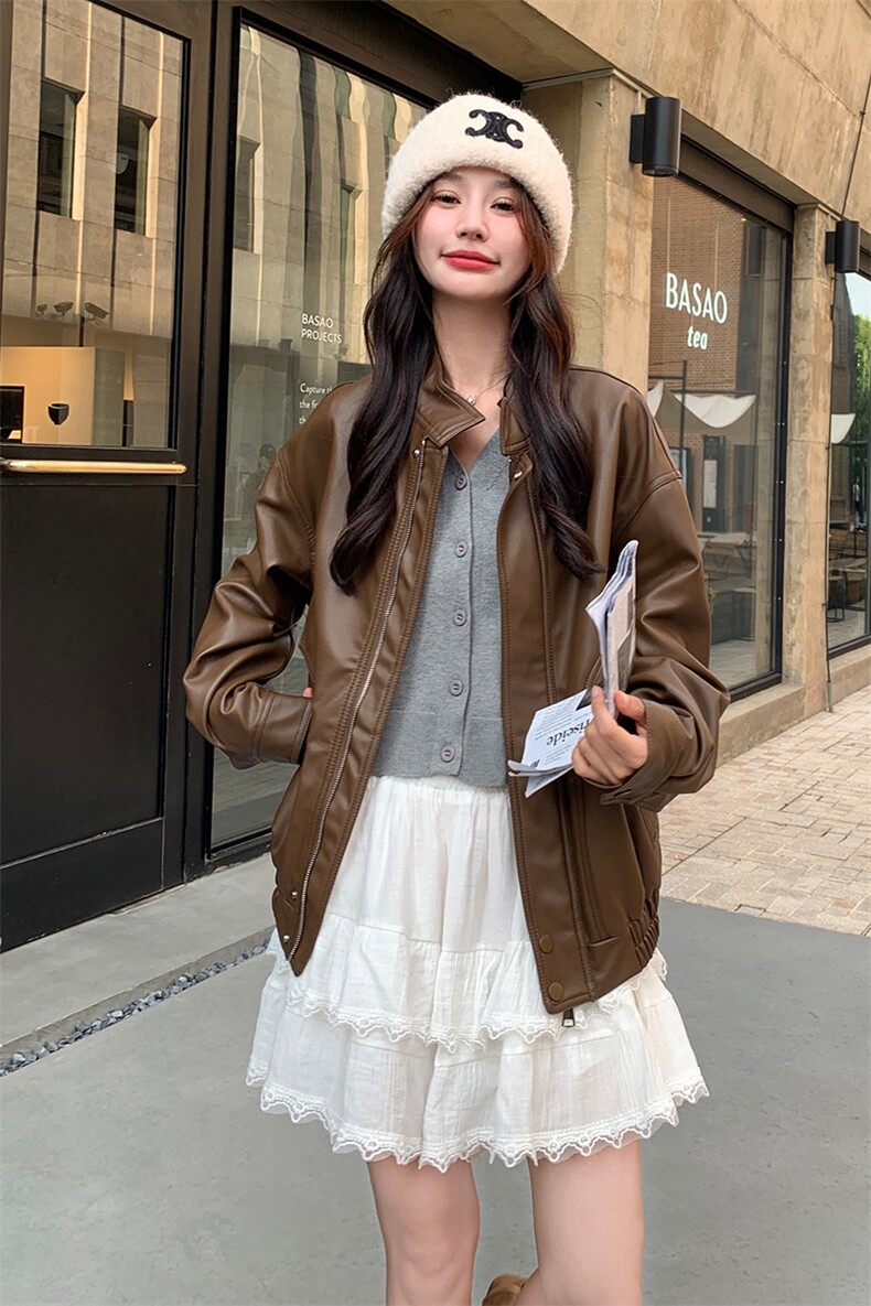 现货2025新美拉德复古皮衣外套203P135K208,女装皮衣,浙宝203