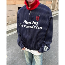 2025美式街头撞色翻领条纹夹克男春季高街宽松飞行服外套JK8566，男装夹克，星座516A