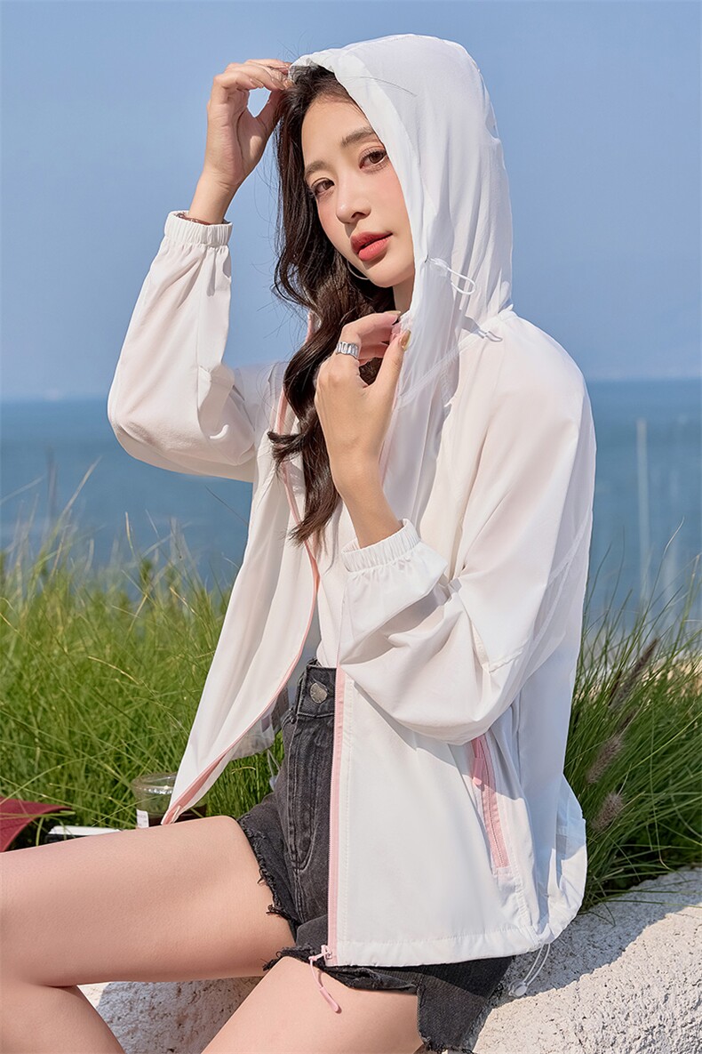 休闲时尚防晒衣女2025夏季新款户外透气轻薄外套宽松高品质防晒服,女装防晒衣,以桐