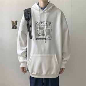 百搭上衣炸街宽松bf卫衣男秋冬款盐系做复古大码帽衫  W1713-P32图片