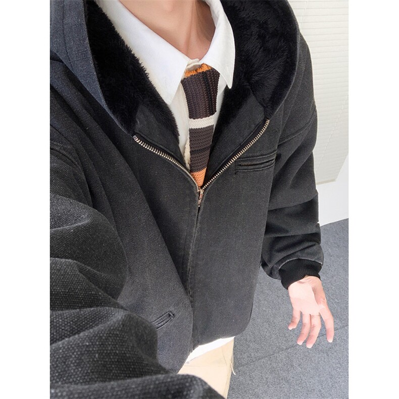 加绒加厚冬款男女连帽棉衣毛绒保暖棉袄外套MY1034P150,男装棉衣,星座1013-1