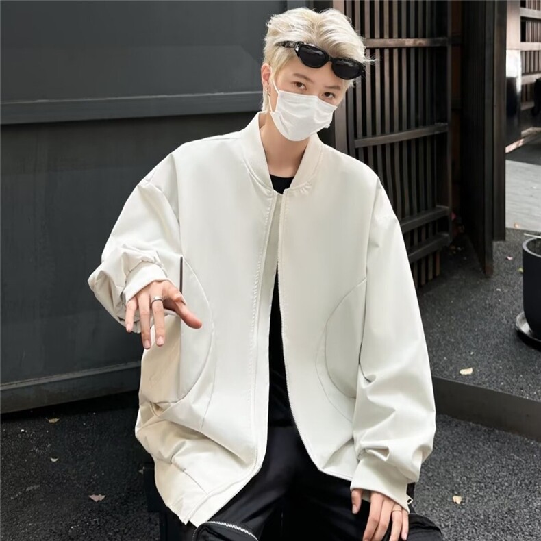 F607P55男士春秋季潮流复古时尚休闲宽松纯色情侣棒球服外,男装夹克,星座512-6