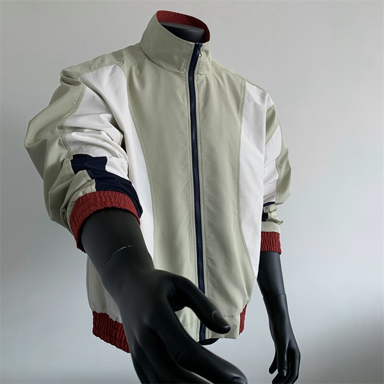 潮牌美式撞色拼接运动立领外套男宽松百搭夹克JK01571-P75,男装夹克,星座308B-2