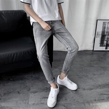 牛仔裤男秋季潮牌休闲弹力小脚裤韩版潮流百搭修身长裤子831-P45，男装牛仔裤，电商A318
