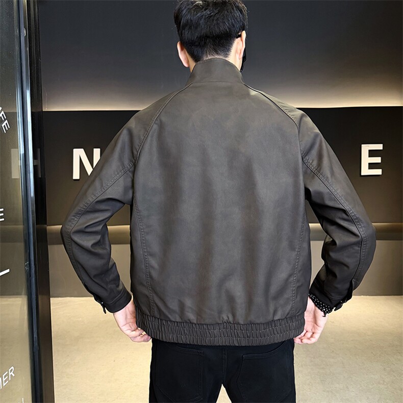 皮衣外套男春秋季新款机车PU皮不加绒薄款夹克PY7712-P155,男装夹克,电商D327