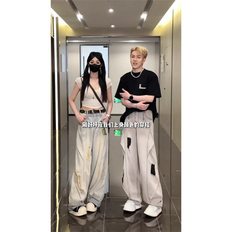 网图现货水洗破洞牛仔裤美式高街弯刀RA436-P65,男装牛仔裤,星座1005-4