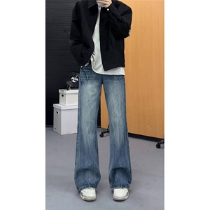 美式高街vibe重工艺水洗闪电纹hiphop牛仔裤货号K2593P55图片