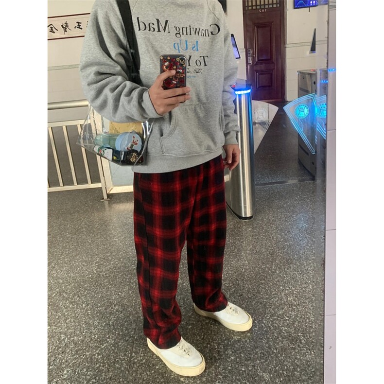 有货～203-6 F2598 P42特 王嘉尔同款美式复古松紧腰直筒休闲裤图片