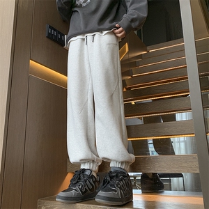 新款加绒加厚打褶束脚卫裤大码 M~5XL XZ604-KP95JR-P60控78图片