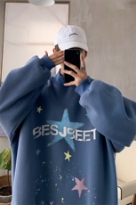 男装加绒加厚高领卫衣印花落肩袖情侣款打底衫XZ514-2-G88-P48，男装T恤，星座514-2(原B239)