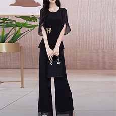 泓澄茂时尚套装女春夏2026年高档气质高端复古减龄妈妈两件套裤子，女装套装/套裙，超越