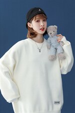 @中性风 冬新款2021毛衣圆领纯色针织衫上衣 A125-C011-P65 女类图片