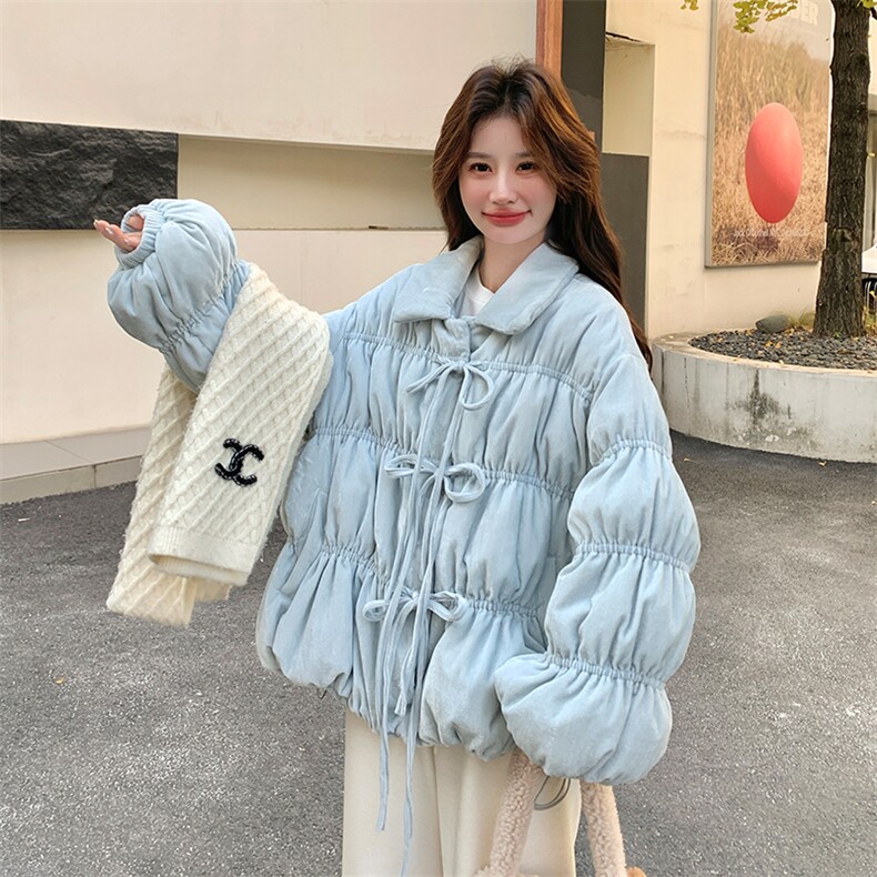 新款现货蓝色丝绒羽绒服2C007-509-P335-k498（90绒）,女装羽绒服,2C007
