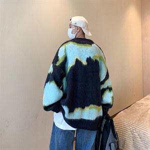 毛衣男秋冬小众设计感慵懒风针织衫日系宽松套头毛线衣Y9025-p45图片