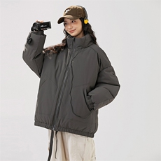 现货冬季美式休闲加厚雪山外套夹克立领纯色三防户外工装棉服，男装夹克，电商A486