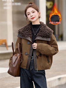 现货高级感派克羽绒服女2025冬季新款宽松保暖白鸭绒外套女图片