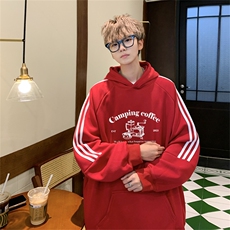 美式三杠条纹复连帽卫衣秋冬男女宽松长袖SWY2476-P55控8850棉，男装卫衣，电商B370