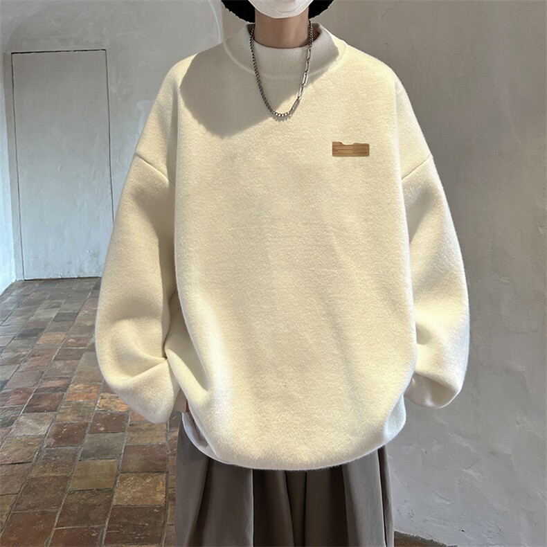 控68半高领毛衣男士大码针织衫男毛线衣男 M18293-P45 加绒款-P65图片