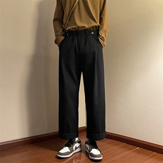 休闲裤男韩版潮流高街帅气2023春秋新款ins宽松直筒裤K3345-P37，男装休闲裤，星座412-2