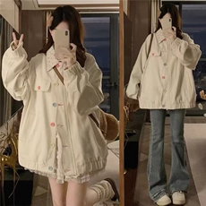 Z3047-P622025新款甜美碎花翻领冬秋季外套ins宽松小仙女百搭，女装短外套，电商B323A