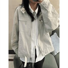 26春装高品质老钱风立领夹克外套男女美式潮牌拉链工装风宽松上衣，男装夹克，电商A486