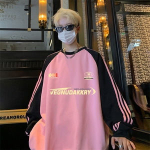 抖音得物供货 提供视频 秋冬重磅美式宽松织带圆领卫衣0712图片