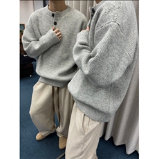 现货美式复古亨利领毛衣宽松针织衫打底衫M6611-P55/加绒65，男装针织衫/毛衣，星座1212