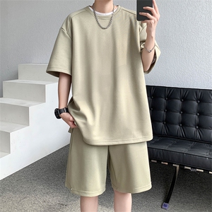 抖音高品质~280g重磅夏季短袖t恤短裤套装 A416P65图片