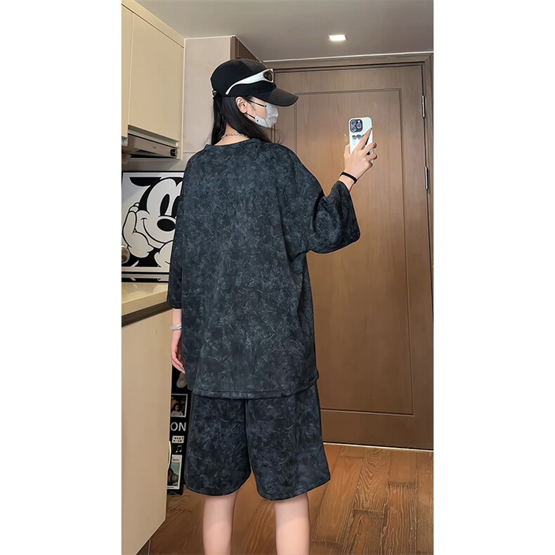 已做货TZ756-特批50控88高质感高克重套装圆领大码T恤短袖短裤,男装牛仔裤,电商A059