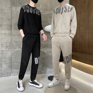 2025秋装新款青年休闲运动套装男士时尚圆领套头卫衣套装TZ13-P85图片