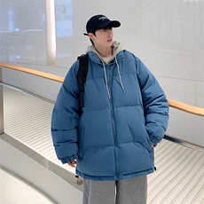 冬季加厚纯色棉服男棉袄外套潮流棉衣男A266-P03-P35特批黑色P35，男装棉衣，电商A266