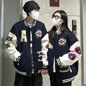 美式棒球服外套女潮秋冬季新款宽松百搭潮夹克JK781-P65图片