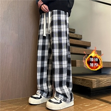 XZ616秋冬加绒加厚黑白肌理感格子休闲长裤TY1088JRP55控78，男装卫衣，星座512A（原616）