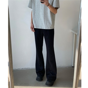 主推 基础美式运动风休闲裤慵懒风微喇百搭长裤子男KH130 特P45图片