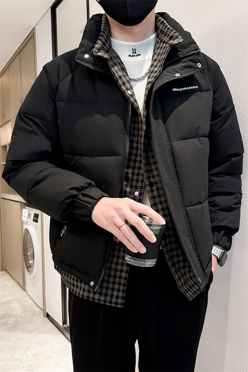 B216M8968P1302025冬装新款男假两件棉衣外套羽绒棉服社会风,男装棉衣,电商B216（原B302）