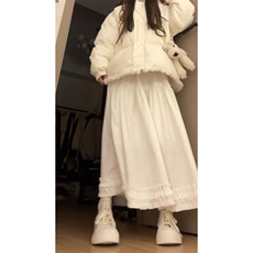 1506A/G78560/P92可爱奶油蓝可爱兔子毛球花边连帽棉服，男装棉衣，星座1506A